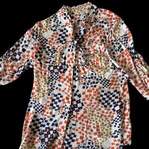 Cabi multi-colored button up shirt women size M